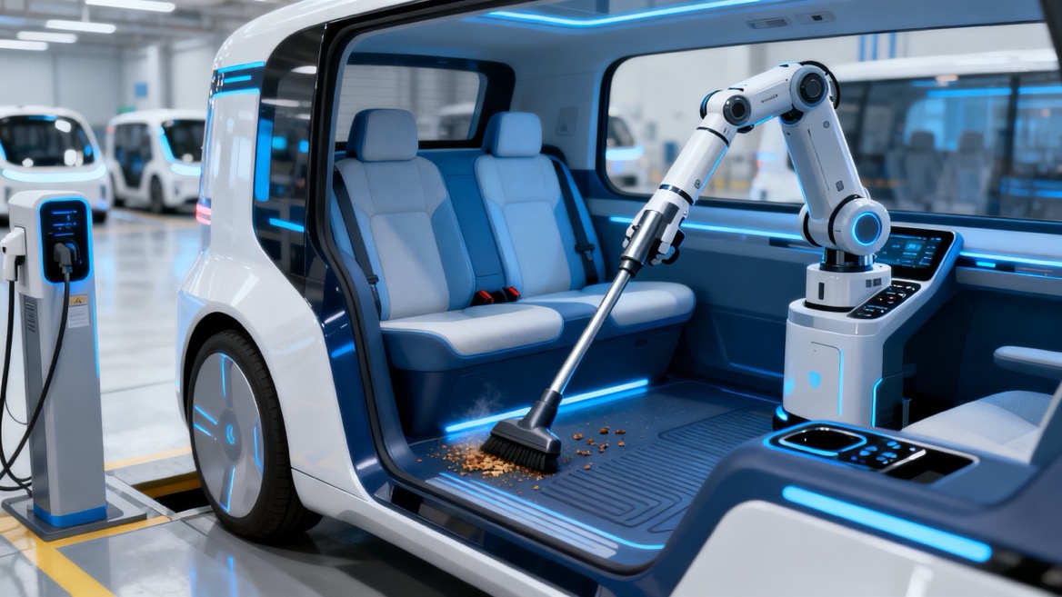 Autonomous Robotaxi Cabin Cleaning Autonomous Robotaxi Cabin Cleaning