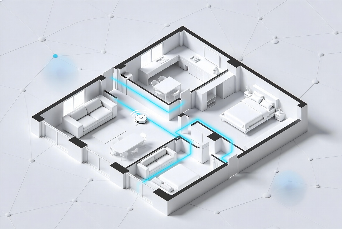 Home Floor Plan With Robot Vacuum Data Overlay