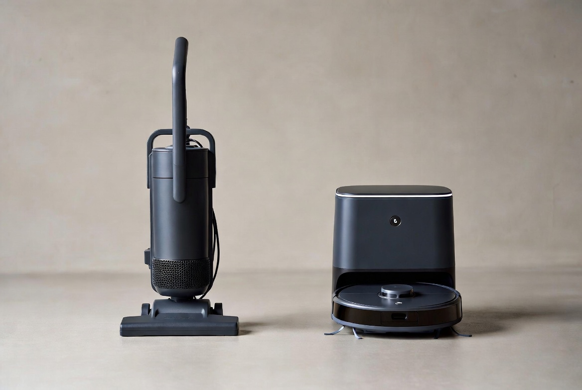 Traditional And Smart Vacuums Side By Side