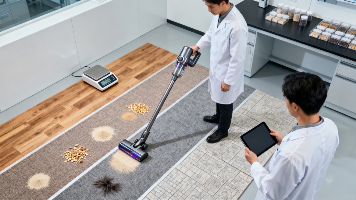Cordless Vacuum Performance Testing In Progress